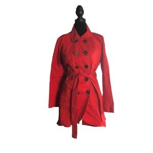 Cabi Poppy Red Convertible Trench Coat and Vest Style 334